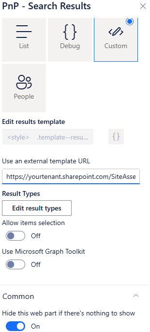 Inserting the Handlebars template and hiding the web part when empty