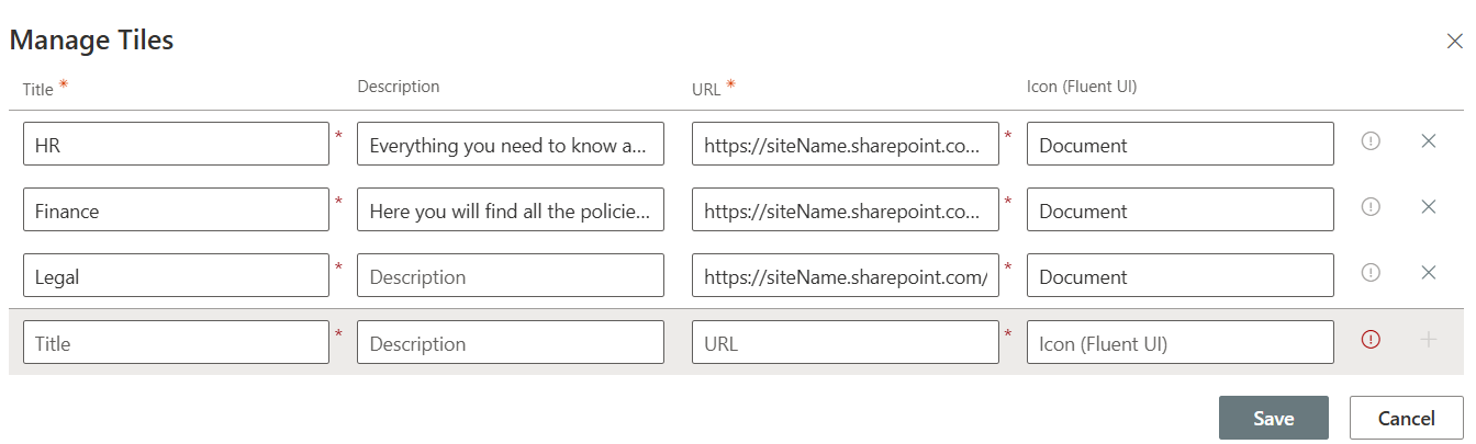 Quick Links Pro property pane
