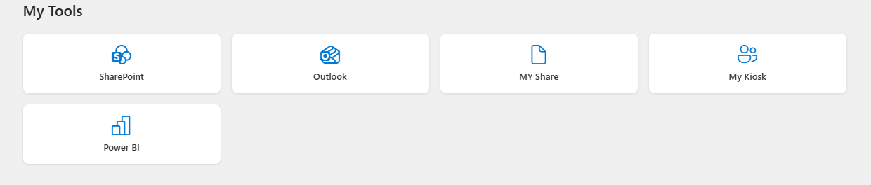 Customisable Tools Menu — Tool Display web part